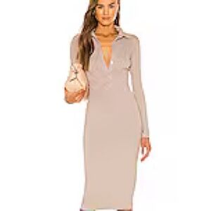 Enza Costa Ribbed Knee Length Polo Dress